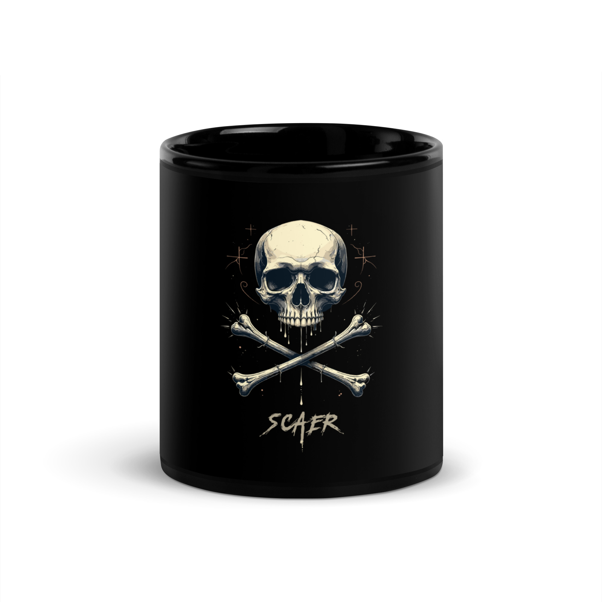 Mug brillant noir Skull&Bones