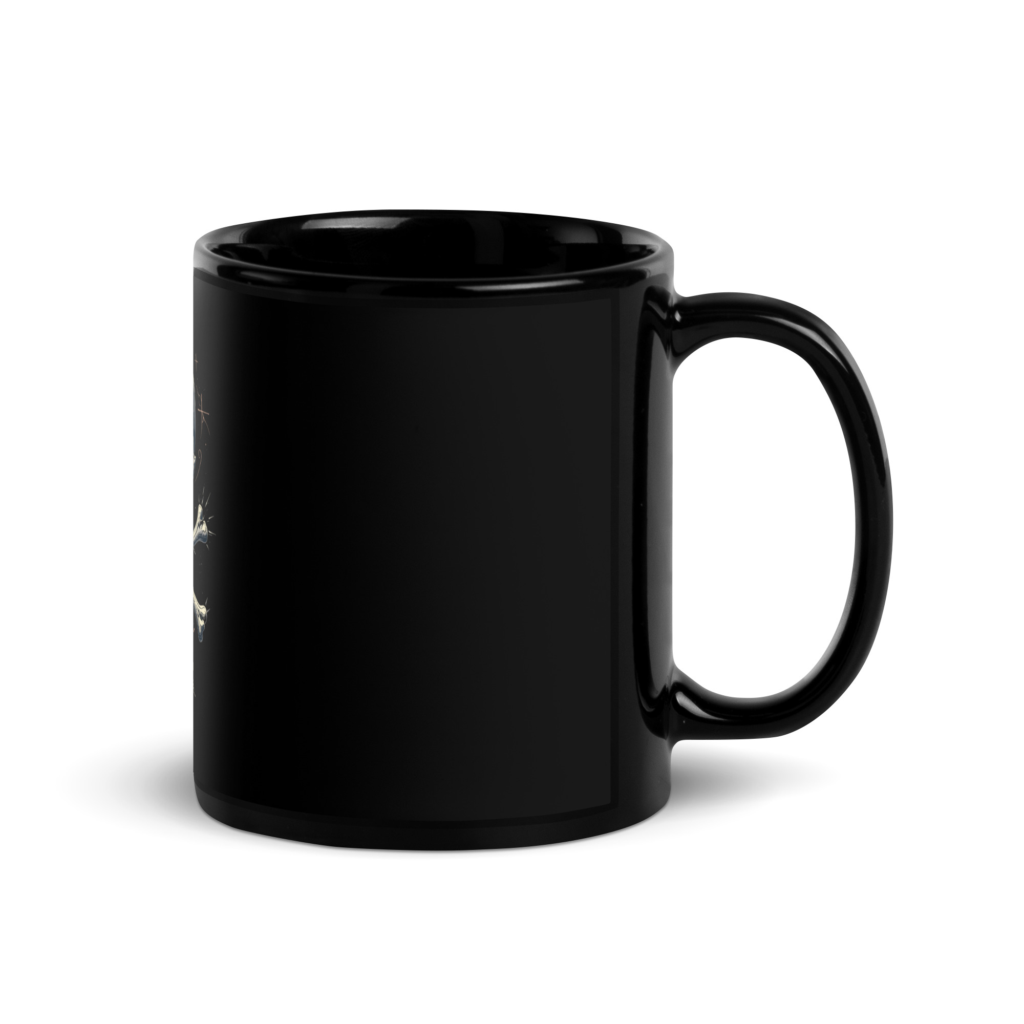 Mug brillant noir Skull&Bones – Image 3